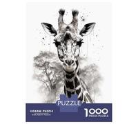 Rompecabezas De 1000 Piezas para Adultos Giraffe Beauty Black Ink Rompecabezas para Adultos Juegos Divertidos Una Obra De Arte Oferta como Regalos para Toda La Familia 52x38cm/1000pcs