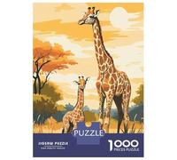 Rompecabezas De 1000 Piezas para Adultos Giraffe Family in Savanna Rompecabezas para Adultos Juegos Familiares Regalos De Corte De Precisión para Amigos Y Familiares 52x38cm/1000pcs
