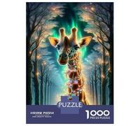 Rompecabezas De 1000 Piezas para Adultos Giraffe Fantasy Forest Art Print Rompecabezas para Adultos Juegos Relajantes El Montaje De Patrones 38x26cm/1000pcs