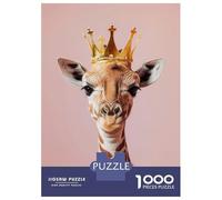 Rompecabezas De 1000 Piezas para Adultos Giraffe Pastel Crown Rompecabezas para Adultos Juegos De Relajación Desafío Difícil Ayuda A Ejercitar El Cerebro 70x50cm/1000pcs