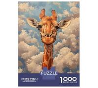 Rompecabezas De 1000 Piezas para Adultos Giraffe Portrait Clouds Rompecabezas para Adultos Juegos De Relajación Regalos para Mujeres Desafío Educativo 52x38cm/1000pcs