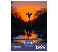 Rompecabezas De 1000 Piezas para Adultos Giraffe Silhouette at Sunset Rompecabezas para Adultos Juego Familiar Difícil Difícil Y Desafiante 52x38cm/1000pcs