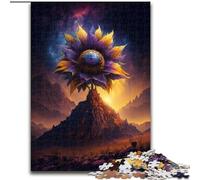 Rompecabezas de 1000 Piezas para Adultos, Girasol cósmico, de Madera, Padres, Parejas y Amigos a Partir de 14 años, 50x75cm, Ideal para Juegos interactivos Familiares