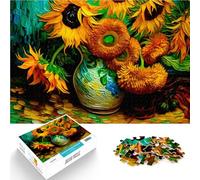 Rompecabezas de 1000 Piezas para Adultos Girasol Estilo Vangogh Juguetes educativos de Aprendizaje Regalo para cumpleaños 38x26cm