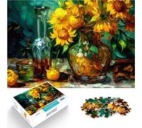 Rompecabezas de 1000 Piezas para Adultos Girasol Estilo Vangogh Juguetes Juegos Educativos Antiestrés Lista de Deseos con Papá Noel 75x50cm