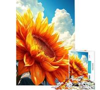 Rompecabezas de 1000 Piezas para Adultos Girasol Vibrante contra Cielo Nublado Diversión en casa Actividades decoración del hogar Juguetes para Mayores de 14 años 50x75cm