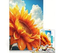 Rompecabezas de 1000 Piezas para Adultos Girasol Vibrante contra Cielo Nublado Juguete Educativo interacción Entre Padres e Hijos cumpleaños y Navidad 50x75cm
