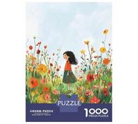 Rompecabezas De 1000 Piezas para Adultos Girl in Flower Field Rompecabezas para Adultos Juegos De Relajación Desafío Difícil Regalo De Cumpleaños, Regalos, 38x26cm/1000pcs