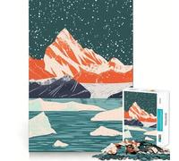 Rompecabezas de 1000 Piezas para Adultos Glaciar de Alaska,Arte de la Naturaleza,Corte preciso,Divertido Juego Mental,Regalo para Relajarse,Momento Divertido,Regalo de cumpleaños (38x26cm)