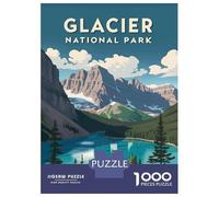 Rompecabezas De 1000 Piezas para Adultos Glacier National Park Rompecabezas para Adultos Juegos Relajantes Que Mejoran La Memoria Diversión En Casa Actividades, 70x50cm/1000pcs