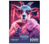 Rompecabezas De 1000 Piezas para Adultos Glamorous Goat with Cocktail Rompecabezas Práctico Juego Decoración del Hogar Cumpleaños Y Navidad 70x50cm/1000pcs