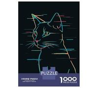 Rompecabezas De 1000 Piezas para Adultos Glitch Cat Line Art Rompecabezas para Adultos Juegos Divertidos Una Obra De Arte Oferta como Regalos para Toda La Familia 38x26cm/1000pcs