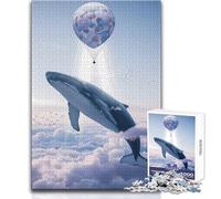 Rompecabezas de 1000 Piezas para Adultos, Globo aerostático, Ballena, Juego de desafío único, Carrera de Velocidad Manual, Juguete Educativo, tamaño 38x26cm