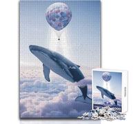 Rompecabezas de 1000 Piezas para Adultos, Globo aerostático, Ballena, Juguetes educativos, decoración del hogar, Regalo para cumpleaños, tamaño 50x75cm