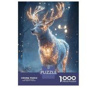Rompecabezas De 1000 Piezas para Adultos Glowing Deer in Winter Forest Rompecabezas para Adultos Juego De Ingenio Decoración Perfecta Regalos De Cumpleaños Y Únicos 52x38cm/1000pcs