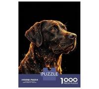 Rompecabezas De 1000 Piezas para Adultos Glowing Labrador Retriever Portrait Rompecabezas para Adultos Juegos Relajantes Regalos para Mujeres Desafiantes para Completar 38x26cm/1000pcs