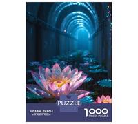 Rompecabezas De 1000 Piezas para Adultos Glowing Lotus in A Tunnel Rompecabezas para Adultos Juegos Familiares Patrón De Montaje 38x26cm/1000pcs