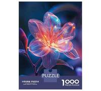 Rompecabezas De 1000 Piezas para Adultos Glowing Neon Flower Art Print Rompecabezas para Adultos Juegos Familiares Regalo De Cumpleaños Cumpleaños Y Navidad 70x50cm/1000pcs