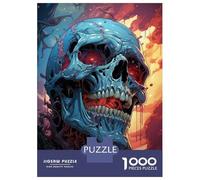 Rompecabezas De 1000 Piezas para Adultos Glowing Skull Art Print Rompecabezas para Adultos Juegos De Relajación Desafío Difícil Regalo De Cumpleaños, Regalos, 38x26cm/1000pcs