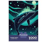 Rompecabezas De 1000 Piezas para Adultos Glowing Whale Cityscape Crown Rompecabezas para Adultos Juego Práctico Decoración De Pared Regalos para Amigos Y Familiares 52x38cm/1000pcs