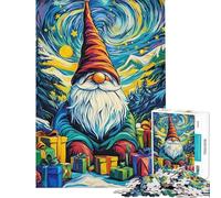 Rompecabezas de 1000 Piezas para Adultos Gnomo navideño con Regalos Rompecabezas para Adultos Juego Familiar decoración de Pared Actividades Divertidas en casa (Tamaño 38x26cm)
