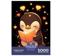 Rompecabezas De 1000 Piezas para Adultos Gold Penguin Book Reader Rompecabezas para Adultos Juguete Decoración De Pared Regalos para Mujeres para Cumpleaños, Navidad 52x38cm/1000pcs