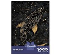 Rompecabezas De 1000 Piezas para Adultos Gold Shark Abstract Art Rompecabezas para Adultos: Análisis Práctico del Juego Y Lógica, Toda La Familia 38x26cm/1000pcs