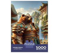 Rompecabezas De 1000 Piezas para Adultos Golden Bear Armor Statue Rompecabezas para Adultos Juegos Familiares Carrera De Velocidad Manual Regalo De Cumpleaños, Regalos, 52x38cm/1000pcs