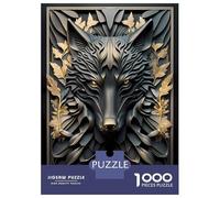 Rompecabezas De 1000 Piezas para Adultos Golden Black Wolf Eyes Rompecabezas para Adultos: Análisis Práctico del Juego Y Lógica, Toda La Familia 38x26cm/1000pcs