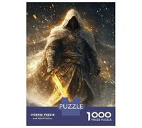 Rompecabezas De 1000 Piezas para Adultos Golden Blade Warrior Rompecabezas para Adultos Juegos Relajantes Desafío Difícil Reducción del Estrés Regalos 52x38cm/1000pcs