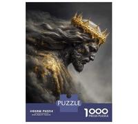Rompecabezas De 1000 Piezas para Adultos Golden Crowned Jesus Bowing Down Rompecabezas para Adultos Juego De Ingenio Desafío Difícil Desafiante De Completar 52x38cm/1000pcs