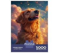 Rompecabezas De 1000 Piezas para Adultos Golden Dog'S Dreamy Gaze Rompecabezas para Adultos Juego Familiar Vacaciones En Casa Matar El Tiempo Desafiante De Completar 38x26cm/1000pcs