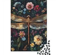Rompecabezas De 1000 Piezas para Adultos Golden Dragonfly Garden Rompecabezas para Adultos Juegos Familiares Decoración Desafiante De Completar 52x38cm/1000pcs