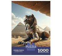 Rompecabezas De 1000 Piezas para Adultos Golden Egyptian Sphinx Statue-1 Rompecabezas para Adultos Juego Práctico Pero Divertido Y Humorístico Interacción Entre Padres E Hijos 38x26cm/1000pcs