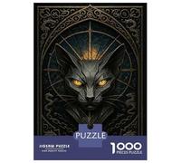 Rompecabezas De 1000 Piezas para Adultos Golden Eyes Cat - Gothic Stained Glass Fantasy Rompecabezas para Adultos Juego Práctico Decoración del Hogar Difícil Y Desafiante 70x50cm/1000pcs