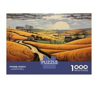 Rompecabezas De 1000 Piezas para Adultos Golden Fields A Serene Countryside Scene Rompecabezas para Adultos Juegos De Relajación Desafío Difícil Ayuda A Ejercitar El Cerebro 38x26cm/1000pcs