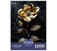 Rompecabezas De 1000 Piezas para Adultos Golden Flower on Marble Background Rompecabezas para Adultos Juegos Relajantes Pero Divertidos Y Humorísticos Desafiante De Completar 70x50cm/1000pcs