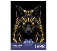 Rompecabezas De 1000 Piezas para Adultos Golden Fox Portrait on Black Background Rompecabezas para Adultos Juegos Relajantes Regalo De Cumpleaños Regalos Y Cumpleaños Únicos 38x26cm/1000pcs