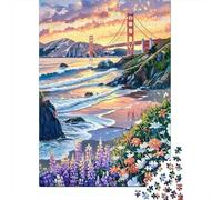 Rompecabezas De 1000 Piezas para Adultos Golden Gate Bridge Sunset-20 Rompecabezas para Adultos Juego Familiar Decoración De Pared Gran Regalo para Jugar 70x50cm/1000pcs