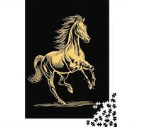 Rompecabezas De 1000 Piezas para Adultos Golden Horse Art Print Rompecabezas para Adultos Juegos Familiares Decoración Desafiante De Completar 70x50cm/1000pcs