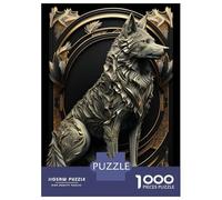 Rompecabezas De 1000 Piezas para Adultos Golden King Wolf Throne Rompecabezas para Adultos Juguete Decoración De Pared Regalos para Mujeres para Cumpleaños, Navidad 70x50cm/1000pcs