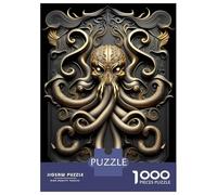 Rompecabezas De 1000 Piezas para Adultos Golden Kraken Cthulhu Rompecabezas para Adultos Juguetes Antiestrés Decoración Perfecta Cumpleaños Y Navidad 70x50cm/1000pcs
