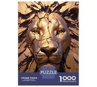 Rompecabezas De 1000 Piezas para Adultos Golden Lion Head with Cracks Rompecabezas para Adultos Juegos Relajantes Desafío Difícil Reducción del Estrés Regalos 38x26cm/1000pcs