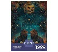 Rompecabezas De 1000 Piezas para Adultos Golden Lions Celestial Majesty Rompecabezas para Adolescentes Juguetes De Bricolaje Desafío Difícil Juego Desafiante Regalos 38x26cm/1000pcs