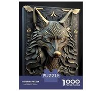 Rompecabezas De 1000 Piezas para Adultos Golden Lord Wolf Art Deco Rompecabezas para Adultos Juego De Ingenio Pero Divertido Y Humorístico 70x50cm/1000pcs