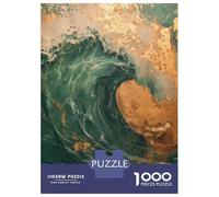 Rompecabezas De 1000 Piezas para Adultos Golden Marbel Wave Art Rompecabezas para Adultos Juegos Relajantes Que Mejoran La Memoria Interacción Entre Padres E Hijos 52x38cm/1000pcs