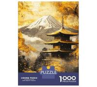 Rompecabezas De 1000 Piezas para Adultos Golden Mountain Fuji and Pagoda Rompecabezas Juego De Ingenio Carrera De Velocidad De Manos Interacción Entre Padres E Hijos 52x38cm/1000pcs