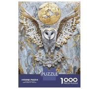 Rompecabezas De 1000 Piezas para Adultos Golden Owl of The Moon Rompecabezas para Adultos Juegos Familiares Pero Regalos Divertidos Y Humorísticos para Amigos Y Familiares 52x38cm/1000pcs
