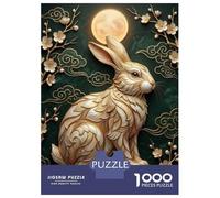 Rompecabezas De 1000 Piezas para Adultos Golden Rabbit Under The Moon Rompecabezas para Adultos Juguete Decoración De Pared Decoración De Pared Regalos Y Cumpleaños Únicos 70x50cm/1000pcs