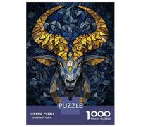 Rompecabezas De 1000 Piezas para Adultos Golden Ram Mosaic Rompecabezas para Adultos Juegos De Relajación Regalo De Cumpleaños Interacción Entre Padres E Hijos 70x50cm/1000pcs
